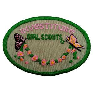 Vintage Girl Scouts Patch Investiture Butterfly Butterflies Flowers Roses